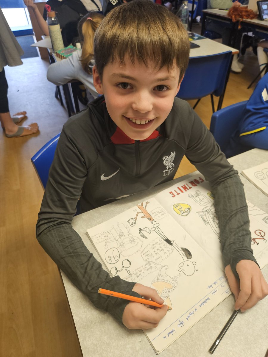 Year6TSP's tweet image. Lots of different styles of illustration on display! We also included symbols and some of our favourite book quotes. #TSPArt #TSPReading #WorldBookDay 📚