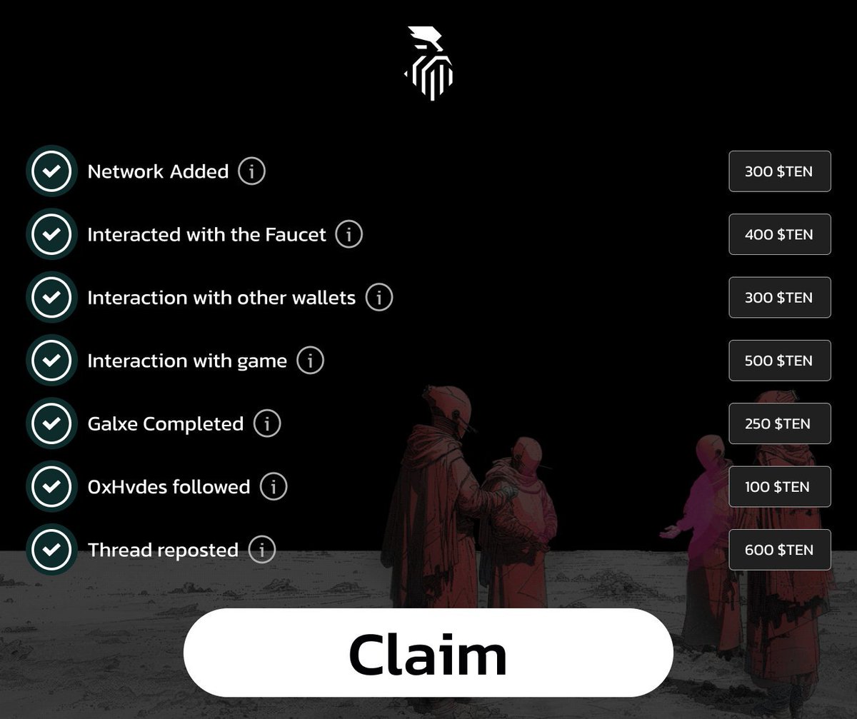 🪂 2024'ün 2. çeyreği için $TEN #airdrop ✅ONAYLANDI!

7,5 milyon dolar toplandı ve 22,5 milyon $TEN topluluk için ayırıldı.

🔹Maliyet: ÜCRETSİZ 
🔹Süre: 10 dakika 
🔹Potansiyel: $10.000

Adım adım video kılavuzu için🧵👇
