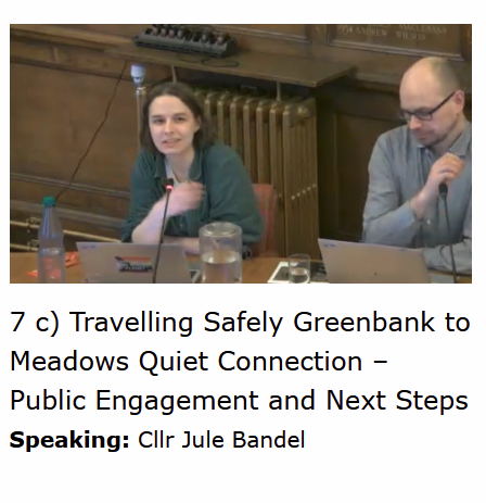 SpokesLothian's tweet photo. @Edinburgh_CC @CyclingEdin @CllrScottArthur @KatrinaFaccenda @DAstonSNP @FinlayMcF @julebandel @SanneDD @kevin_lang @CouncillorCowdy @harts_cyclery @edi_dot_bike @SW20Ed @SpokesPorty @best_edinburgh @InfraSisters @EdCriticalMass @ibikeEdinburgh @johnrobson87 @Cyclesouthedin @POPScotland @KayleighFONeill @blackfordsafer1 @scotgov @JimDensham @keithirving1 @PathsforAll @CyclingScotland @SP_NetZero @SarahBoyack @patrickharvie @carltonreid @laura_laker @CllrBenParker #Edinwebcast #BraidEstate 

Q: @julebandel Would a costly cycleroute in this residential area set a precedent elsewhere?

Officer: Council policy does not suggest segregated routes in residential areas, only on main roads, but decisions are up to councillors https://t.co/v26pT9t1kR