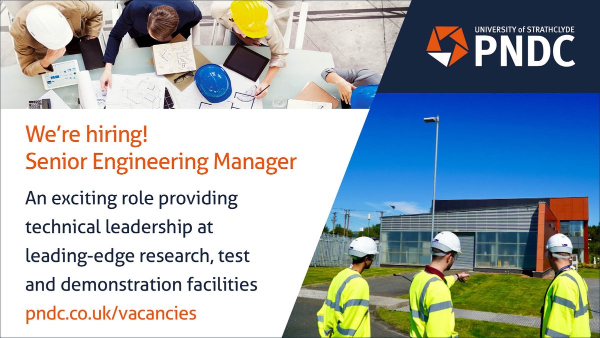 #HIRINGNOW 👤 Senior Engineering Manager 🔗 strathvacancies.engageats.co.uk/Vacancies/W/37… We are seeking to appoint a Senior Engineering Manager to provide technical leadership at leading-edge whole energy facilities, working alongside a dynamic team & collaborating with leading energy innovators.