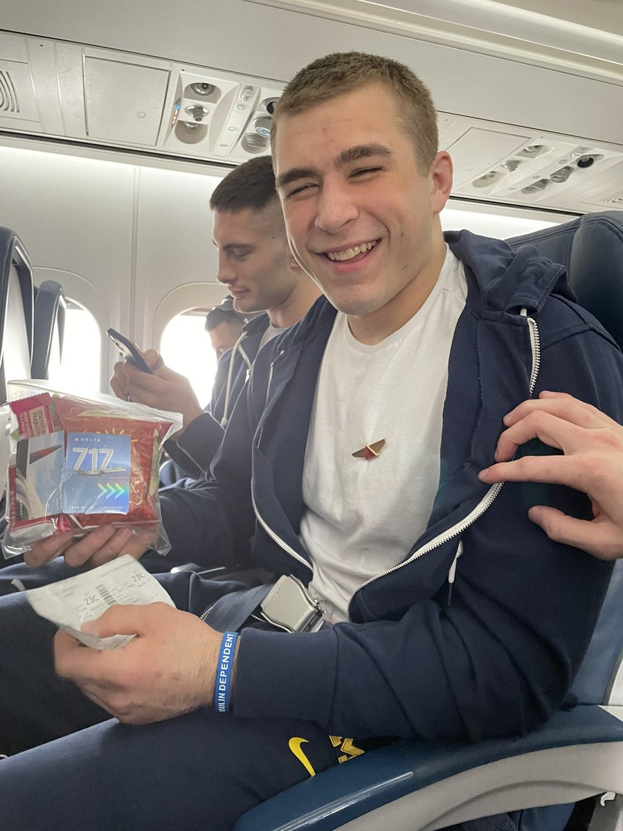 Thanks @Delta for taking such good care of our first time flyer Lance! @umichwrestling ready for the weekend!