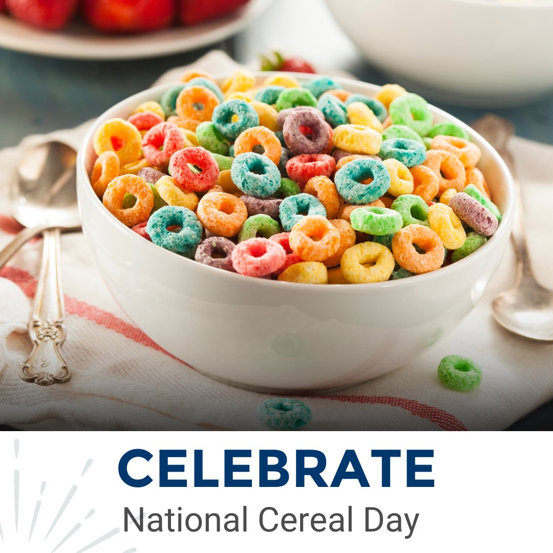 A bowl of cereal, a spoon and some milk equals a party in your mouth! 🥣