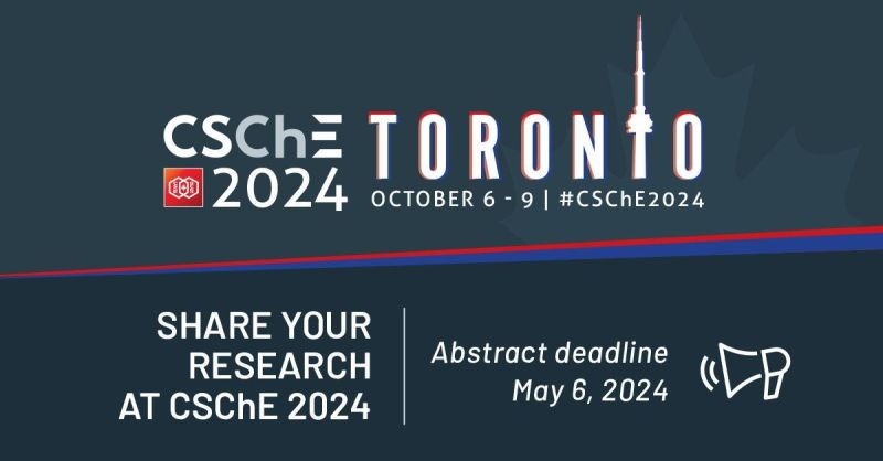 🌊 Call for Abstracts! 🌊
Industrial Water Treatment Symposium at the 74th Canadian Society of  Chemical Engineering Conference (CSChE 2024)!
📅 October 6-9, 2024 
📍 Westin Harbour Castle, Toronto, Ontario, Canada.
buff.ly/3IfV6ue
#CSChE2024 #IndustrialWater