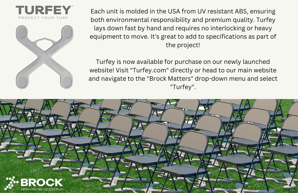 🌟 Exciting News Alert! 🌟 Brock USA officially introduces #Turfey, our brand-new chair platform designed for grass and turf! 💺 Explore this innovative solution on our freshly launched website! Discover more at hubs.la/Q02nsCl10! #TurfeyLaunch #OutdoorInnovation #BrockUSA