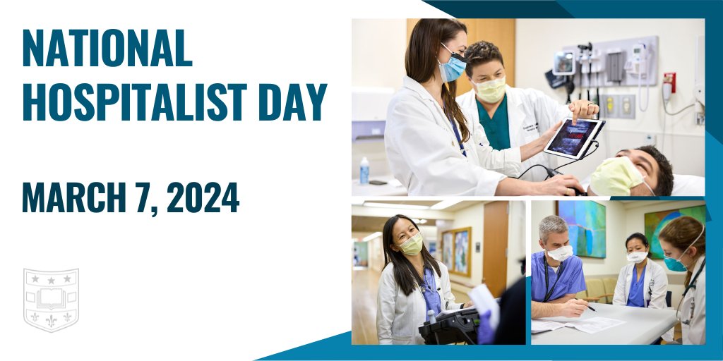 Thursday, March 7th is #NationalHospitalistDay This holiday recognizes the contributions of hospitalists nationwide and celebrates the individuals that make up the hospital medicine community. We recognize and salute @WashUHosp and our amazing team of Hospitalist @WUSTLmed