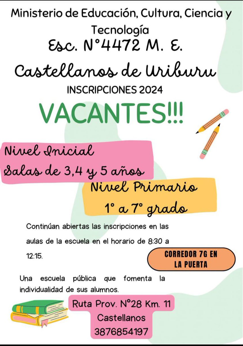 Gente, están por cerrar esta escuelita en zona norte por falta de inscriptos!!! 
Hay vacantes en nivel inicial y primario! Por favor RT !!