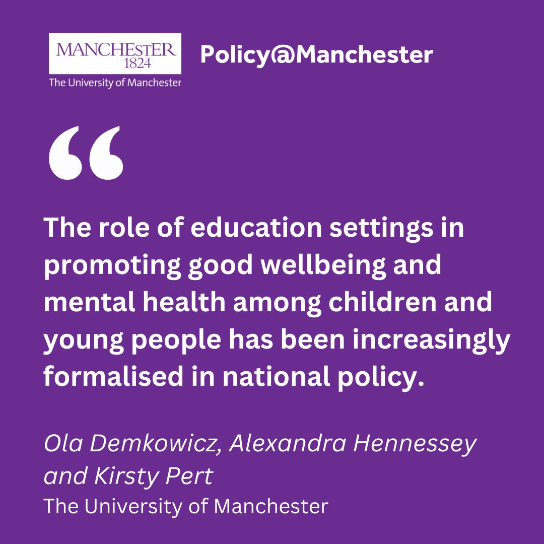 📚Children and young people are often not adequately sought when considering wellbeing in education. 🔎Ola Demkowicz, Alexandra Hennessey and Kirsty Pert explore insights from young people on education-based wellbeing provision. 🔗Read the full article: ow.ly/irfn50QJLKx