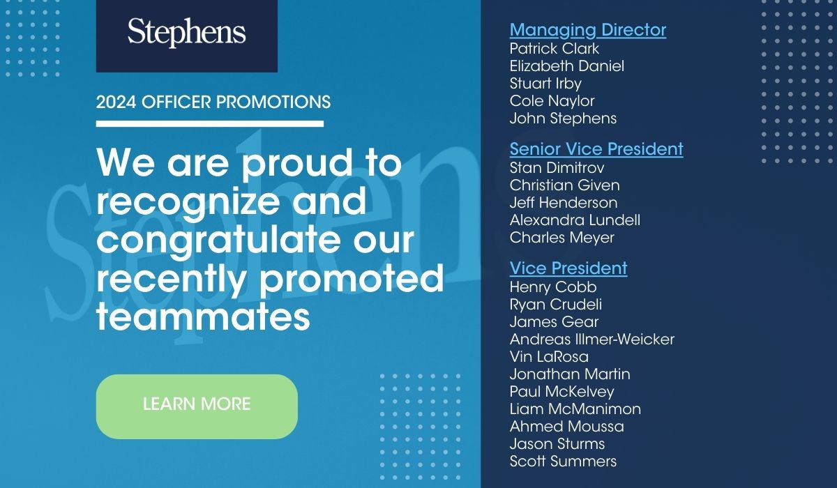 We are pleased to share our 2024 officer promotions in Stephens Investment Banking. Congratulations on your incredible achievements! #Stephens #InvestmentBanking #FinancialServices #Promotions stephens.com/news/stephens-…