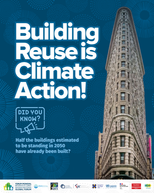 Did you know half the buildings estimated to be standing in 2050 have already been built?🏙️ Today at the Buildings and Climate Global Forum, ICLEI's Andreas Jäger speaks about transforming existing heritage structures into high performance assets. #BuildingReuseIsClimateAction