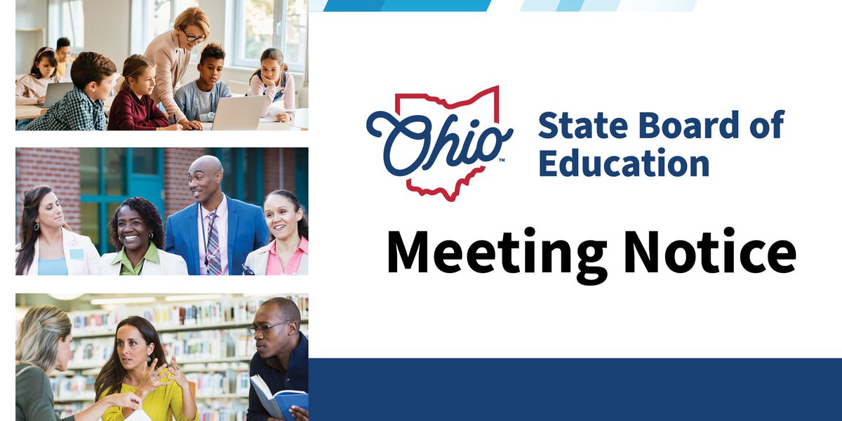 The State Board of Education of Ohio will meet for its monthly meeting on Monday, March 11, at 9 a.m. at 25 S. Front St., Columbus. sboe.ohio.gov/state-board-me…