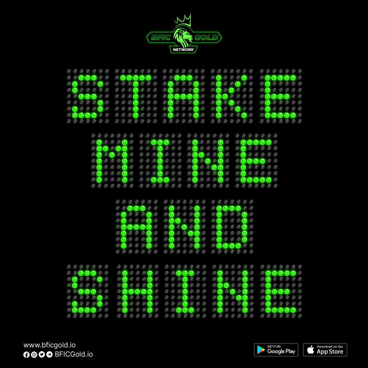 Stake, Mine & Shine! 📈 Dive into the world of limitless possibilities with BFICGold Network, where every stake is a step towards prosperity, every mine uncovers golden opportunities, & together, we shine brighter than ever ✅#BFICGoldNetwork refferal code is isk00718-l