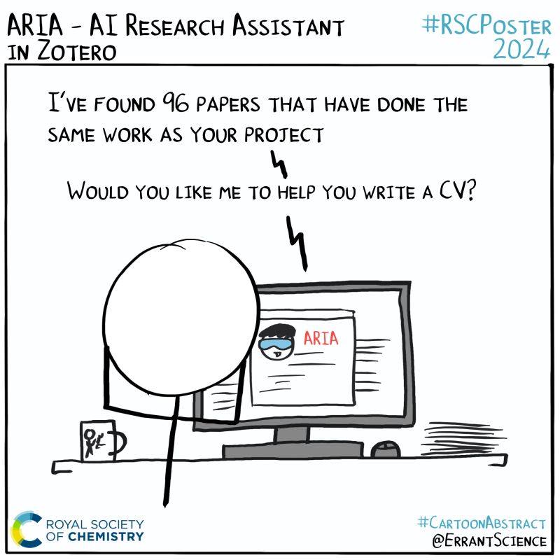 I can't help but smiling about this cartoon abstract from <a href="/ErrantScience/">ErrantScience</a> about my #RSCposter2024  linkedin.com/posts/errantsc…