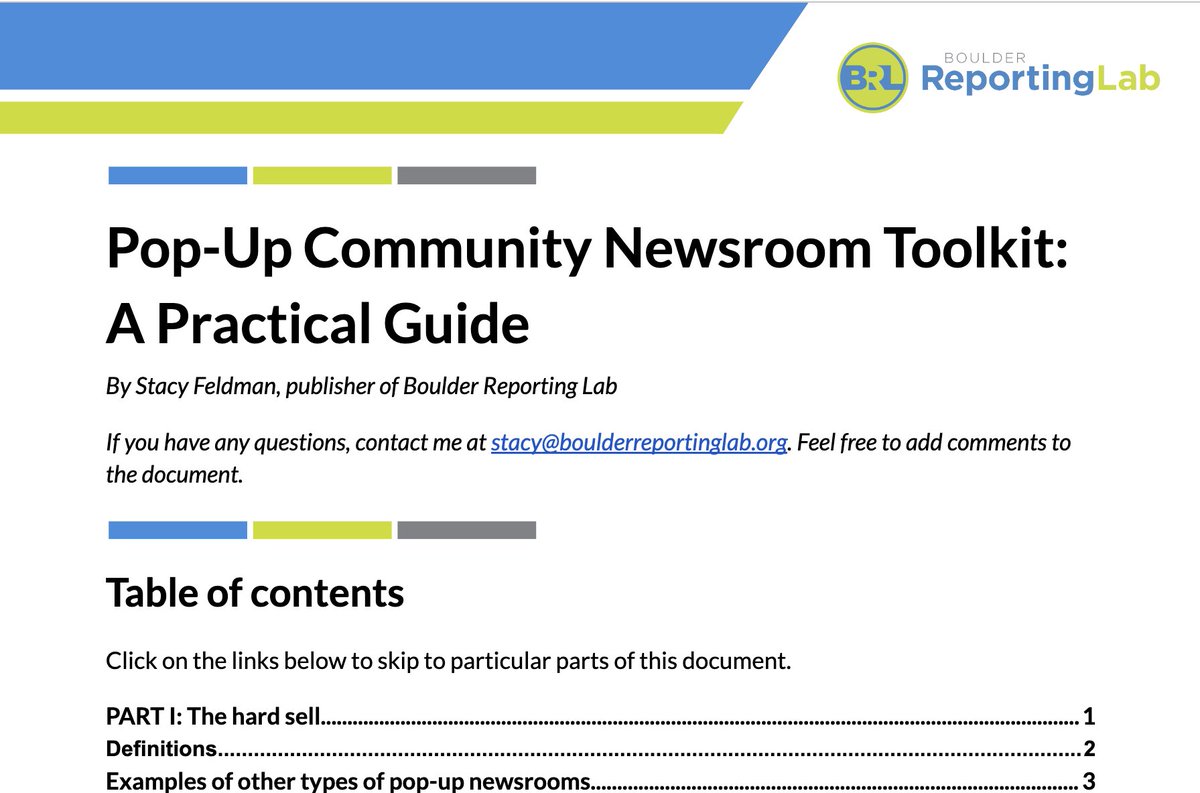 Introducing the Pop-Up Community Newsroom Toolkit built by RJI Fellow Stacy Feldman! This toolkit teaches newsrooms how to strengthen ties with local experts and collaboratively produce in-depth local journalism. Read more: rjionline.org/news/introduci…