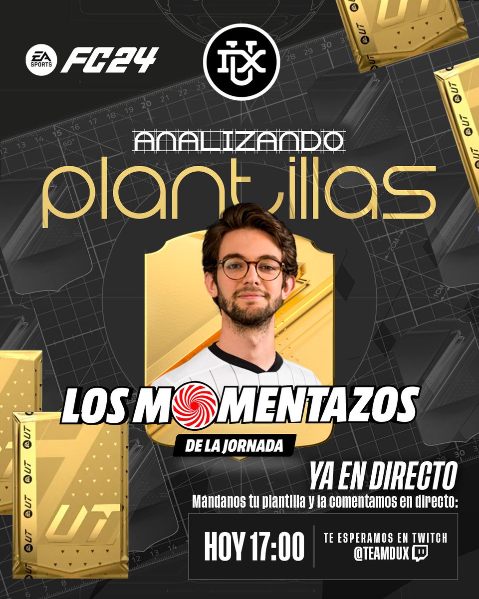 EN DIRECTO🔴

Estamos en directo analizando vuestras plantillas.
Si quieres que analicemos la tuya solo tienes que: 
➡️Seguir a <a href="/TeamDUXGaming/">DUX Gaming</a>.
➡️Dar RT al Tweet.
➡️Dejar en comentarios la plantilla.