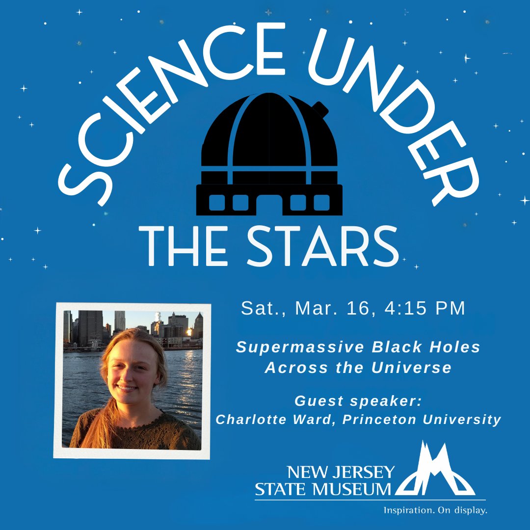 Join us March 16 for a free talk in the Planetarium by guest speaker Dr. Charlotte Ward of Princeton University. Dr. Ward will talk about one of the hottest topics in modern astronomy - supermassive black holes! Registration link: forms.office.com/g/0vJ0yXMrBC