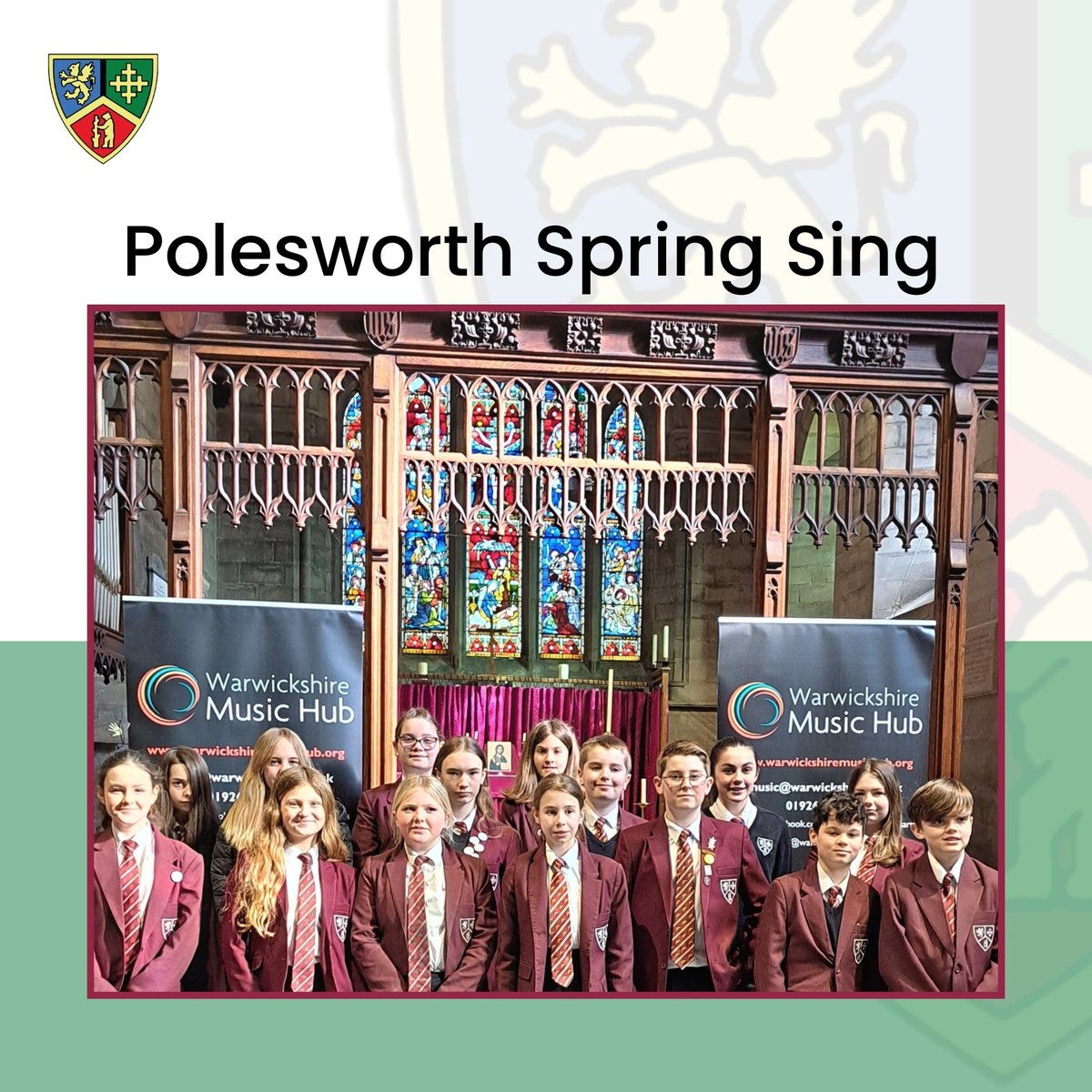 On Tuesday some of our vocal students went to Polesworth Abbey to take part in Polesworth Spring Sing which was led by the Warwickshire Music Hub. Our students worked alongside pupils from our feeder schools- Wood End, Austrey, Newton Regis and Nethersole 😊🎼 @wark_shiremusic