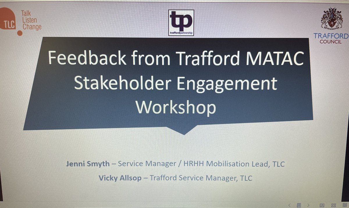 Reported back to #TraffordCommunitySafetyPartnership board around work @TLC_Charity were commissioned to support @TraffordCouncil with: exploring the development of a coordinated multi-agency Perpetrator Panel for High Risk High Harm cases, & explore stakeholder engagement📑
