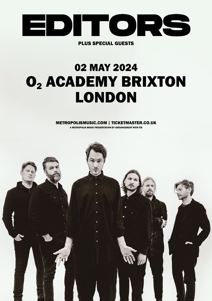 Our @O2AcademyBrix show in May goes on sale tomorrow at 10am. Ticket -> editors-official.com