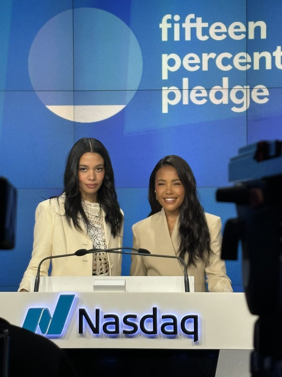 We are grateful to be a part of <a href="/15PercentPledge/">15PercentPledge</a> and <a href="/AuroraJames/">Aurora James</a> ringing the opening bell <a href="/Nasdaq/">Nasdaq</a> . They’ve done so much to help us and others like us. 

15% Pledge is a non-profit that encourages retailers to pledge at least 15% of their shelf-space to Black-owned businesses