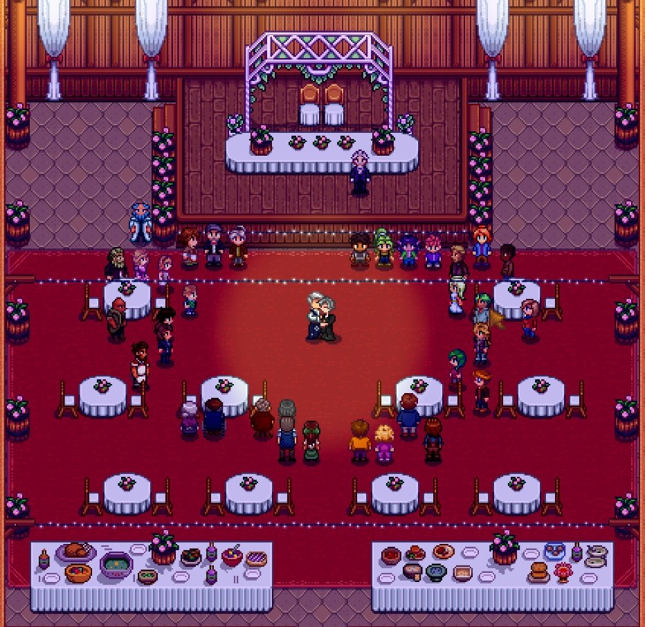 eIfIand's tweet image. Esse evento de casamento do Ridgeside é tão fofo! Adorando jogar com esses mods, Layzinho casou com o June e eu tô feliz! #StardewValley #ridgeside #expanded