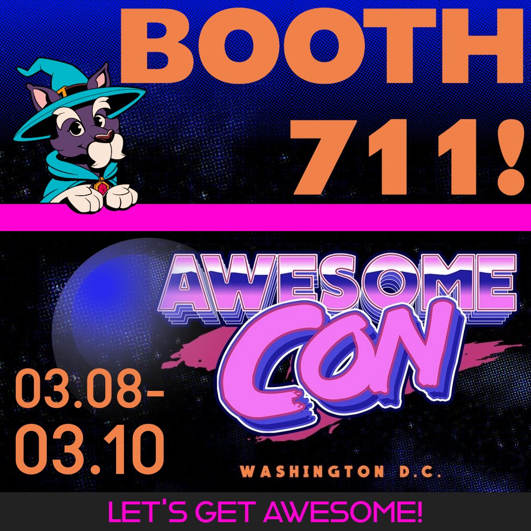 We're back at our home town comic convention! Let's get awesome at Awesome Con 2024! Stop by the booth 711 for your Dog D20s, Cat D4s, Class-Inspired Toys, and for some sneak peeks at our latest prototypes!