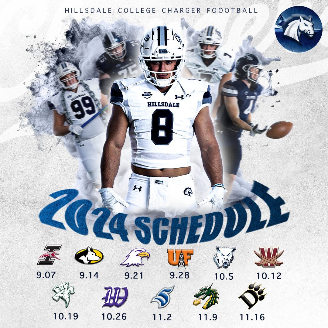 Hillsdale College Chargers (@hcchargers) on Twitter photo Check out the 2024 <a href="/Hillsdale_FB/">Hillsdale Football</a> schedule! 184 days until #Team132 takes the field! #ChargeOn Check out the 2024 <a href="/Hillsdale_FB/">Hillsdale Football</a> schedule! 184 days until #Team132 takes the field! #ChargeOn
