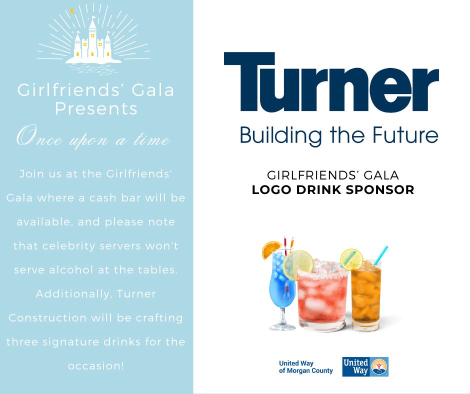 United Way of Morgan County (@unitedwayofmc) on Twitter photo Get ready for an evening at Girlfriends' Gala with our Logo Drink Sponsor: <a href="/TurnerMidSouth/">Turner MidSouth</a> !
They'll be mixing up 3 specialty cocktails to add an extra touch of magic to the event. Join us for a night filled with drinks, dancing, photo booth fun, prize opportunities, and more! Get ready for an evening at Girlfriends' Gala with our Logo Drink Sponsor: <a href="/TurnerMidSouth/">Turner MidSouth</a> !
They'll be mixing up 3 specialty cocktails to add an extra touch of magic to the event. Join us for a night filled with drinks, dancing, photo booth fun, prize opportunities, and more!