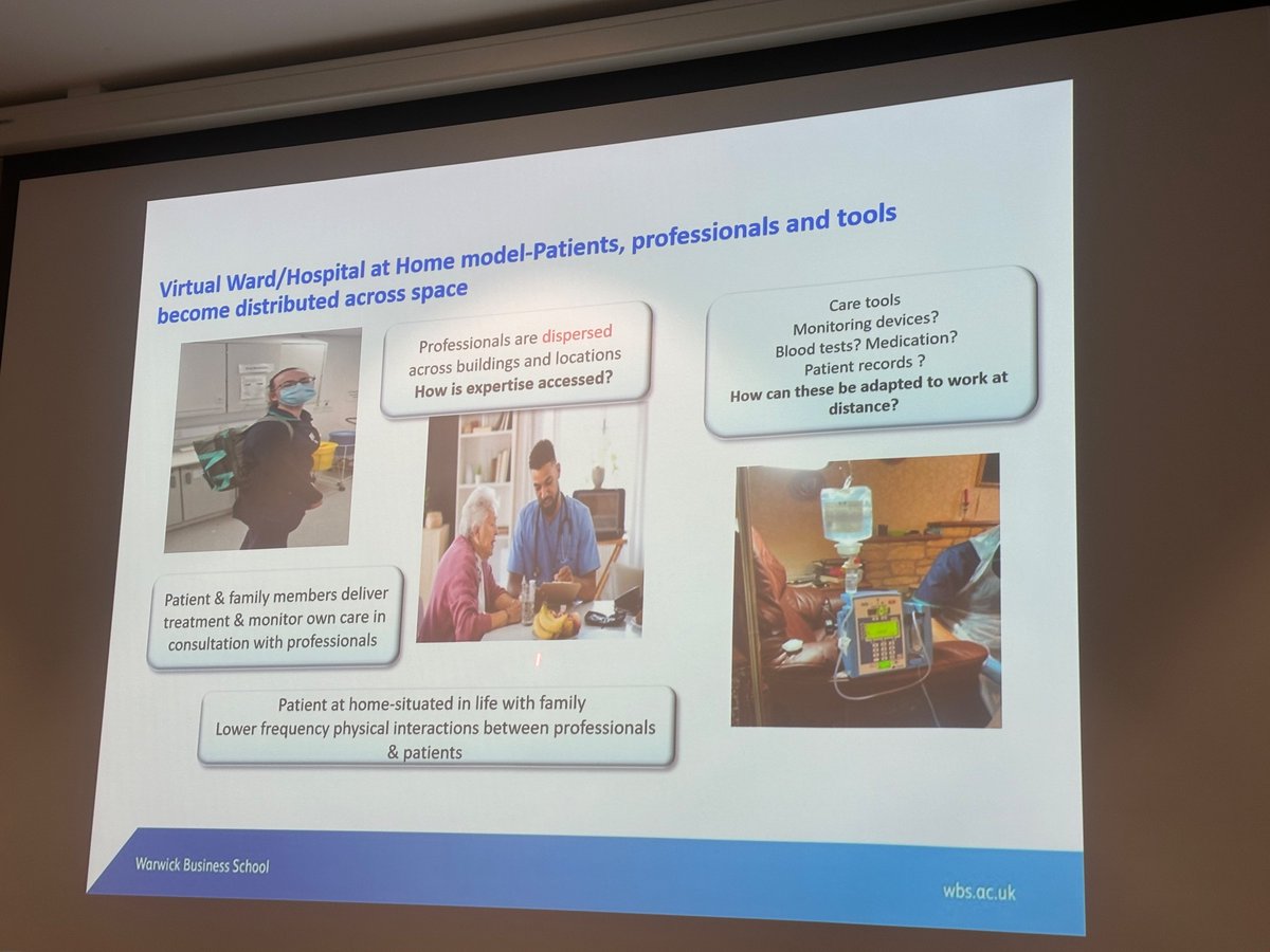 Implementing a virtual ward is centred around meeting the standards as below which can facilitate the process as per Dr Woolley’s talk 1.Care process 2.Documentation 3. Interdisciplinary 4. Patient dignity & respect #UKHaHConf24