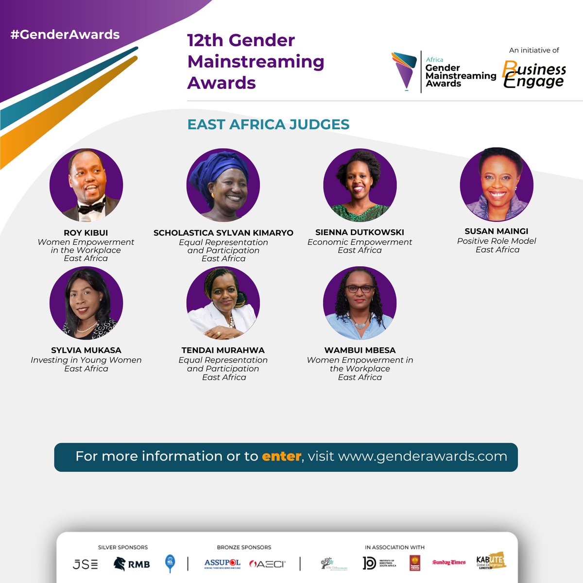Africa Gender Mainstreaming Awards (@gender_awards) on Twitter photo Introducing our esteemed judges for the East Africa Gender Mainstreaming Awards! Their expertise ensures fair recognition for gender equality champions in the private sector. Submit entries at genderawards.com or contact margaret@businessengage.co.za. #GenderAwards Introducing our esteemed judges for the East Africa Gender Mainstreaming Awards! Their expertise ensures fair recognition for gender equality champions in the private sector. Submit entries at genderawards.com or contact margaret@businessengage.co.za. #GenderAwards