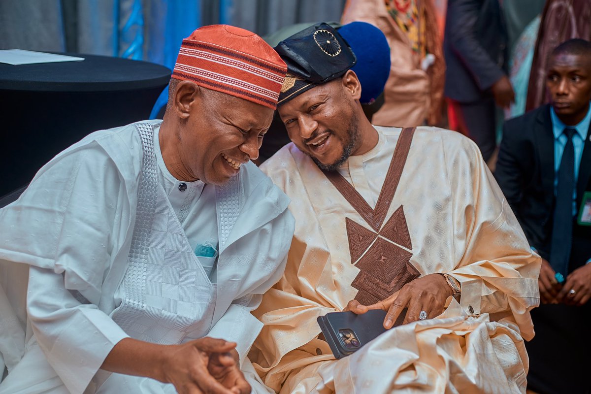 Miqdad_Jnr's tweet photo. Governor Malam @dikko_radda, together with his esteemed colleagues Abba Kabir Yusuf of Kano State and Umaru Bago of Niger State, graced the prestigious Obafemi Awolowo Prize for Leadership ceremony. This momentous event aimed to honor the outstanding leadership contributions of Dr. Akinwumi Adesina, which have significantly impacted Africa and the rest of the world.
