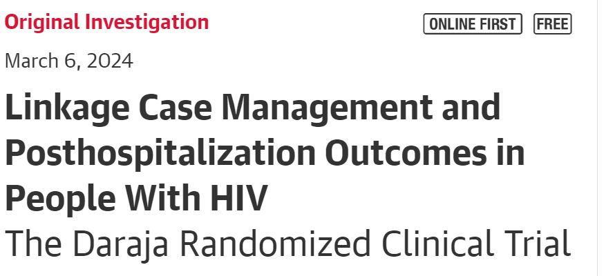 At @CROI_Official, Dr. Rob Peck’s (@RobNPeck) team presented findings published in @JAMA_current on the Daraja trial, which found a low-cost social worker improved HIV care outcomes in hospitalized people w/HIV in Tanzania. bit.ly/3Tu6ppm @wcmglobalhealth @WeillCornell