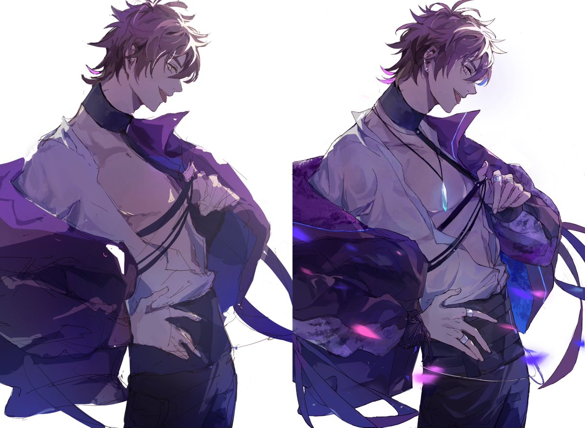 #このタグを見た人はラフ画とその完成絵を見せる 
翻出了四张还保存有草稿的www