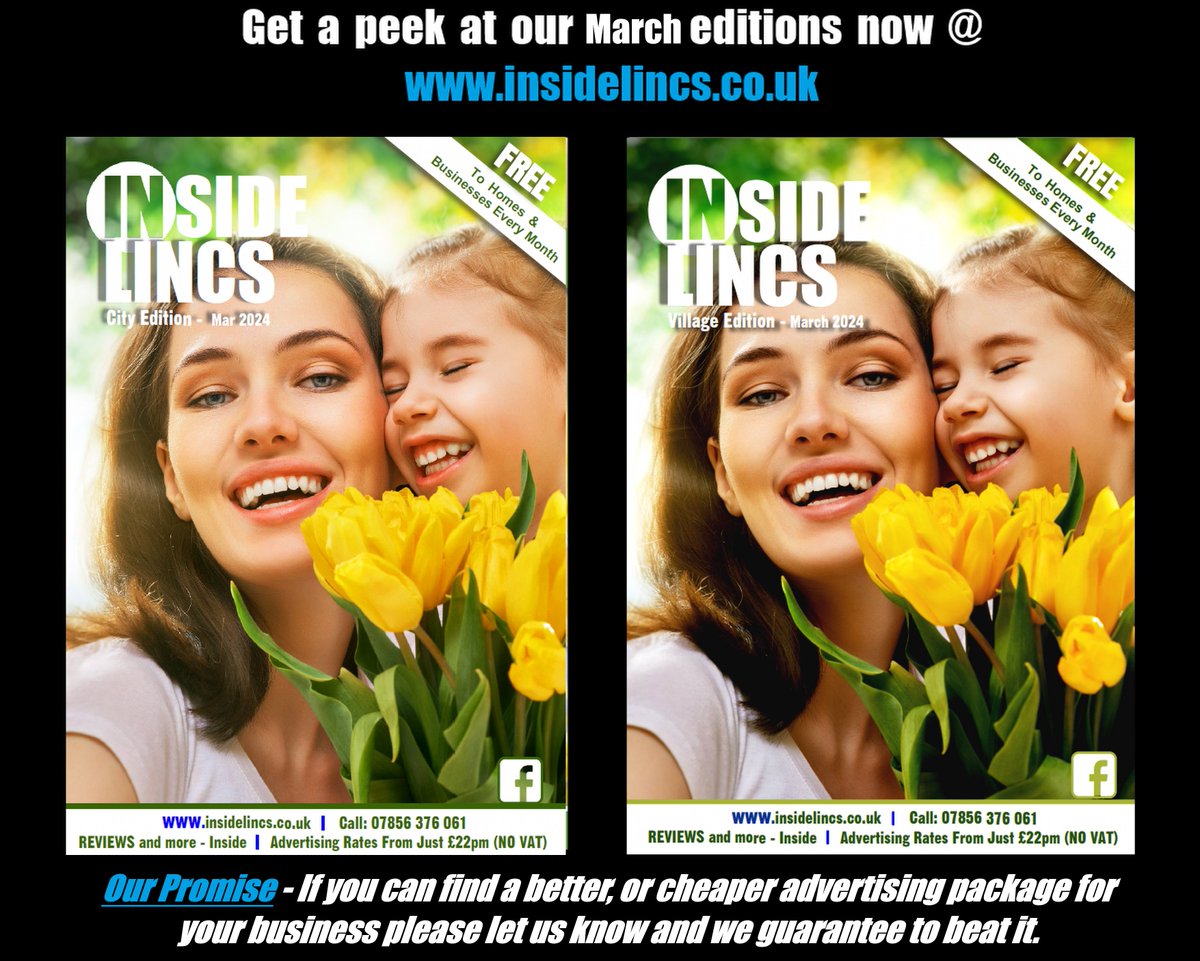 Our March Issues are now available to view online @ insidelincs.co.uk - Read & enjoy! - Many of our advertiser's have been with us for years, why? Because it keeps their brand name out there and it works for them – and it could be working for your Business!