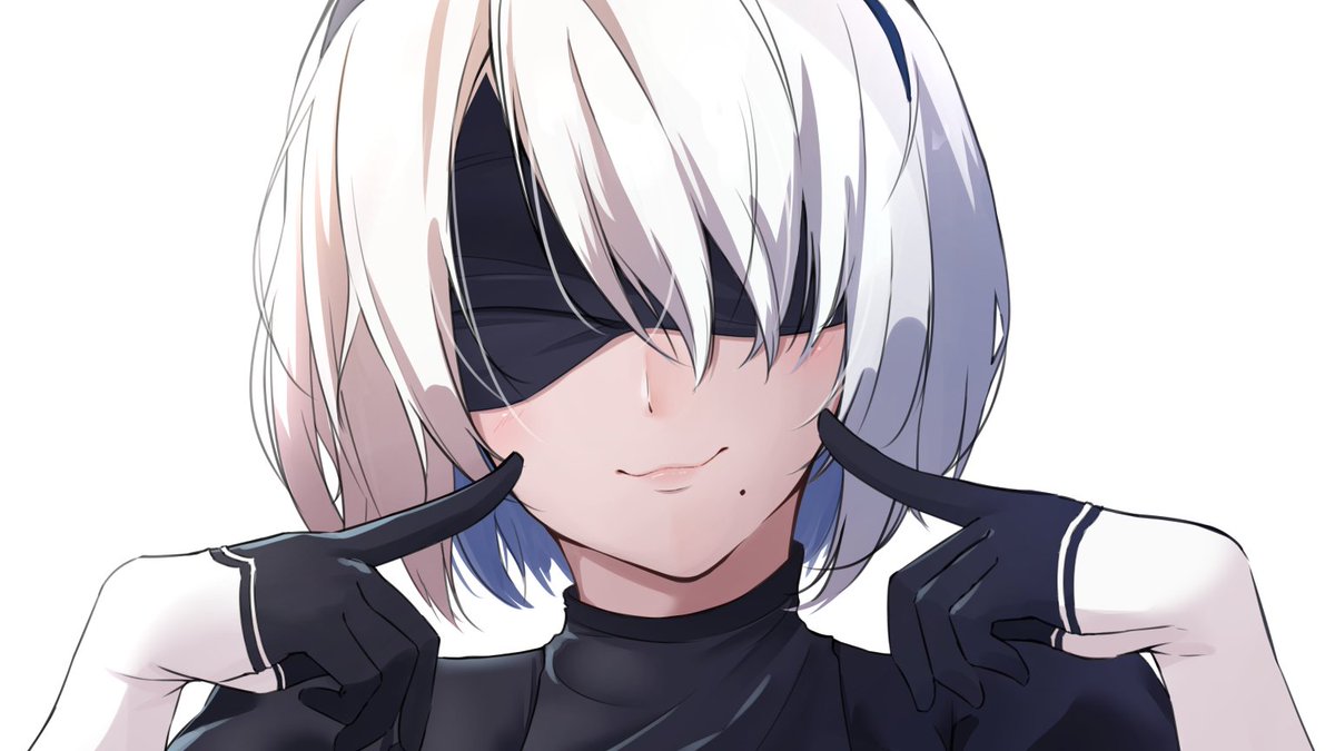 ヨルハ二号B型 ,ヨルハ二号B型 「一応こっちでも2B描きました#ニーアオートマタ#NieRAutomata 」|こたつのイラスト