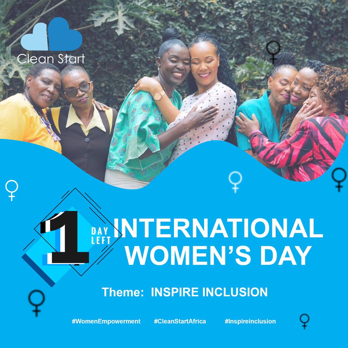 Just one day until International Women’s Day!🫂

Clean Start Africa is gearing up to share inspiring stories and events honoring the strength of women. 
Who’s excited? 🥳
 #IWD2024 #CleanStartAfrica
#womenempowerment #inspireinclusion #fyp