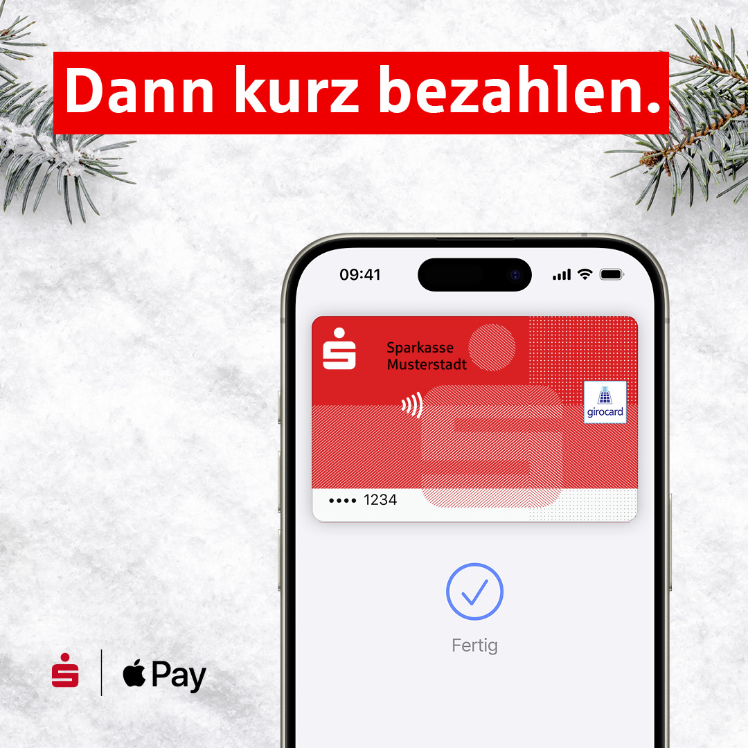 ⛷️ Macht in jeder Situation eine gute Figur: Mit Apple Pay bezahlen Sie besonders schnell und außerdem auch einfach, sicher und vertraulich. Jetzt ausprobieren! 📱❄️ 

#ApplePay #MobilesBezahlen #Sparkasse
