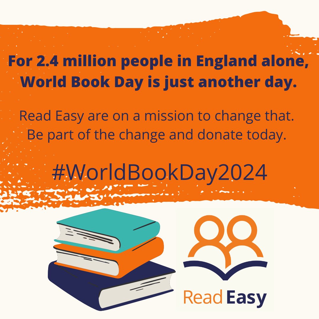 Books touch our lives in so many different ways⭐ 📚 We can learn about ourselves and the experiences of others 📚 We can learn - almost anything! Please help us to support adults who want to learn to read🧡 Donate today readeasy.org.uk/donate/ #WorldBookDay#WBD2024#AdultLiteracy