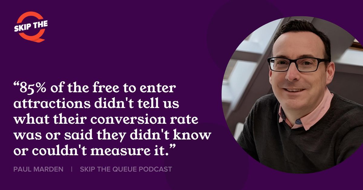 “85% of the free to enter attractions didn't tell us what their conversion rate was or said they didn't know or couldn't measure it.”

@paulmarden, CEO @rubbercheese
Listen in! 🎧 buff.ly/430fVTY

#AttractionWebsiteReport #WebsiteSurvey #WebsiteReport #AttractionsReport