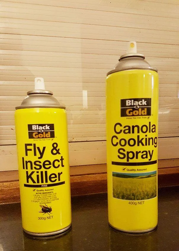 ajdaGregorcic's tweet photo. Yikes 🙈 Hopefully people know basic #UserExperience  and store those in different cabinets (or even rooms, hopefully). #designfail https://t.co/sRVatNXX73