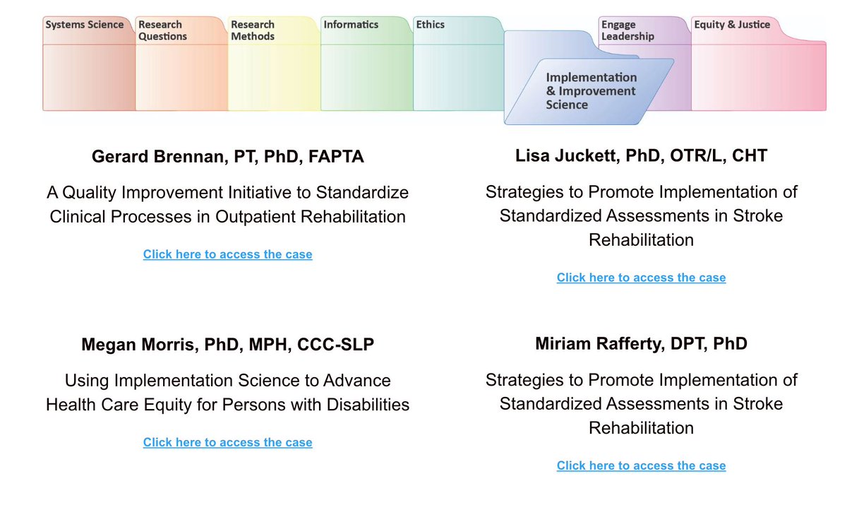 View Applied LeaRRning Cases on Implementation Science from researchers in the field buff.ly/3TZqimy @MR3Network @busph @brown_sph @PittPubHealth @PittSHRS @NICHD_NIH @Brownltcqi @reprorehab @uamshealth @JGPTonline @umnclhss #ThisIsNIH