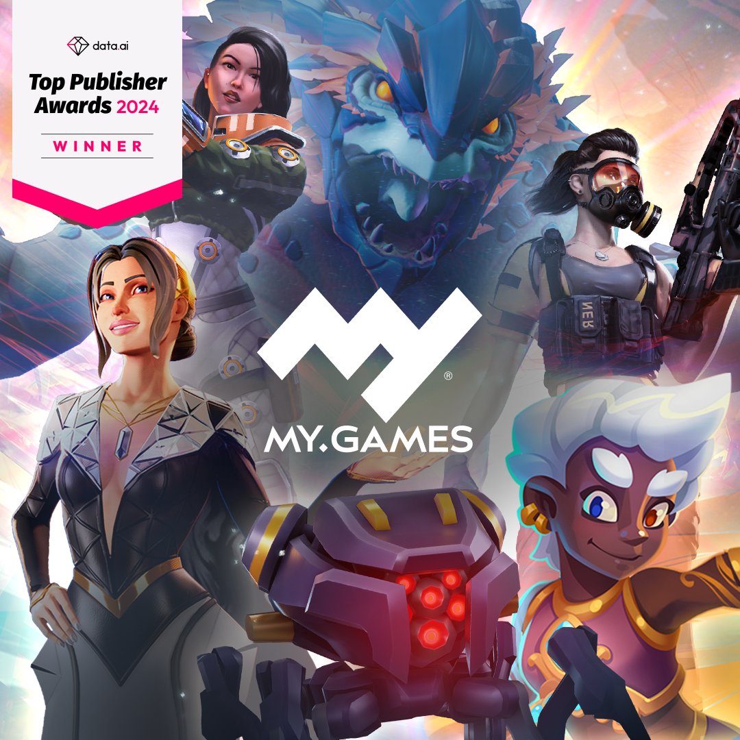 .@MYGAMES has received the 2024 Top Publisher Award by @dataai 🎉 ⭐ # 7 in EMEA region ⭐ # 18 in Top Parent Companies Worldwide Shoutout to our incredible team — this wouldn’t be possible without you. Here’s to new records! #TopPublisherAwards2024 #WeAreMYGAMES