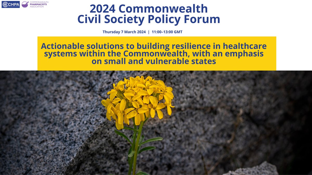 The 2024 Commonwealth Civil Society Policy Forum is now underway, focusing on 'Actionable Solutions to Building Resilience in Healthcare Systems within the Commonwealth'. Stay tuned for key insights and actionable recommendations. #CPApharm #CCSPF2024