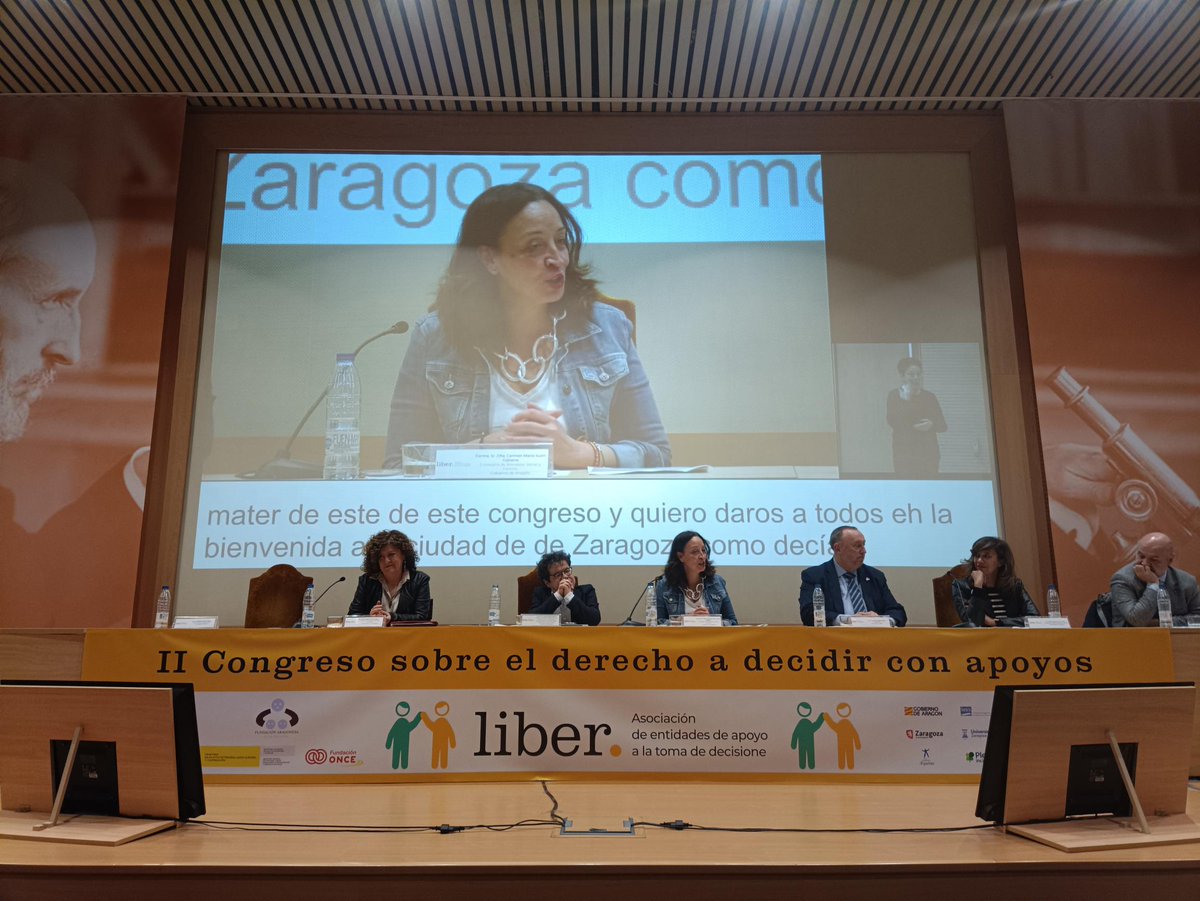 AsociacionLiber's tweet photo. #DecidirConApoyos Excma. Sr. Dña. Carmen María Susín Gabarre, consejera de Bienestar Social y Familia de @GobAragon: “Este Congreso tiene como objetivo seguir divulgando y promocionando el derecho a decidir con apoyos de las personas con discapacidad" https://t.co/hzKW1i2kiw