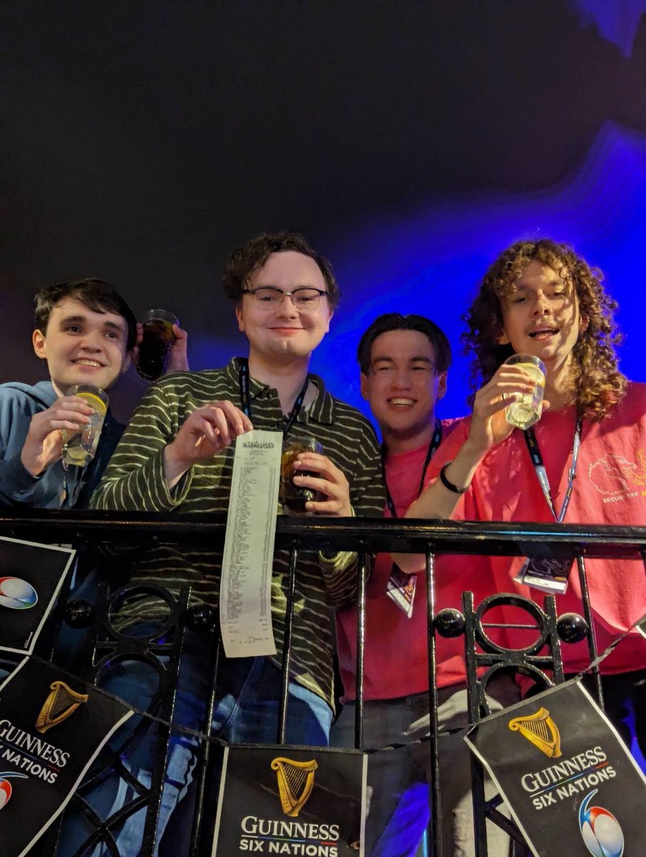 AbertayHackers's tweet photo. Hackers know how to drink and party! 🎉
We spent £5000.90 for the after-party of #SecuriTay2024 we hope you enjoyed the conference and had a fantastic time at the after-party! 

We can't wait to see you all next year! ❤️ 

(Post is a little bit late 😅 ) https://t.co/PRLeEhImzV