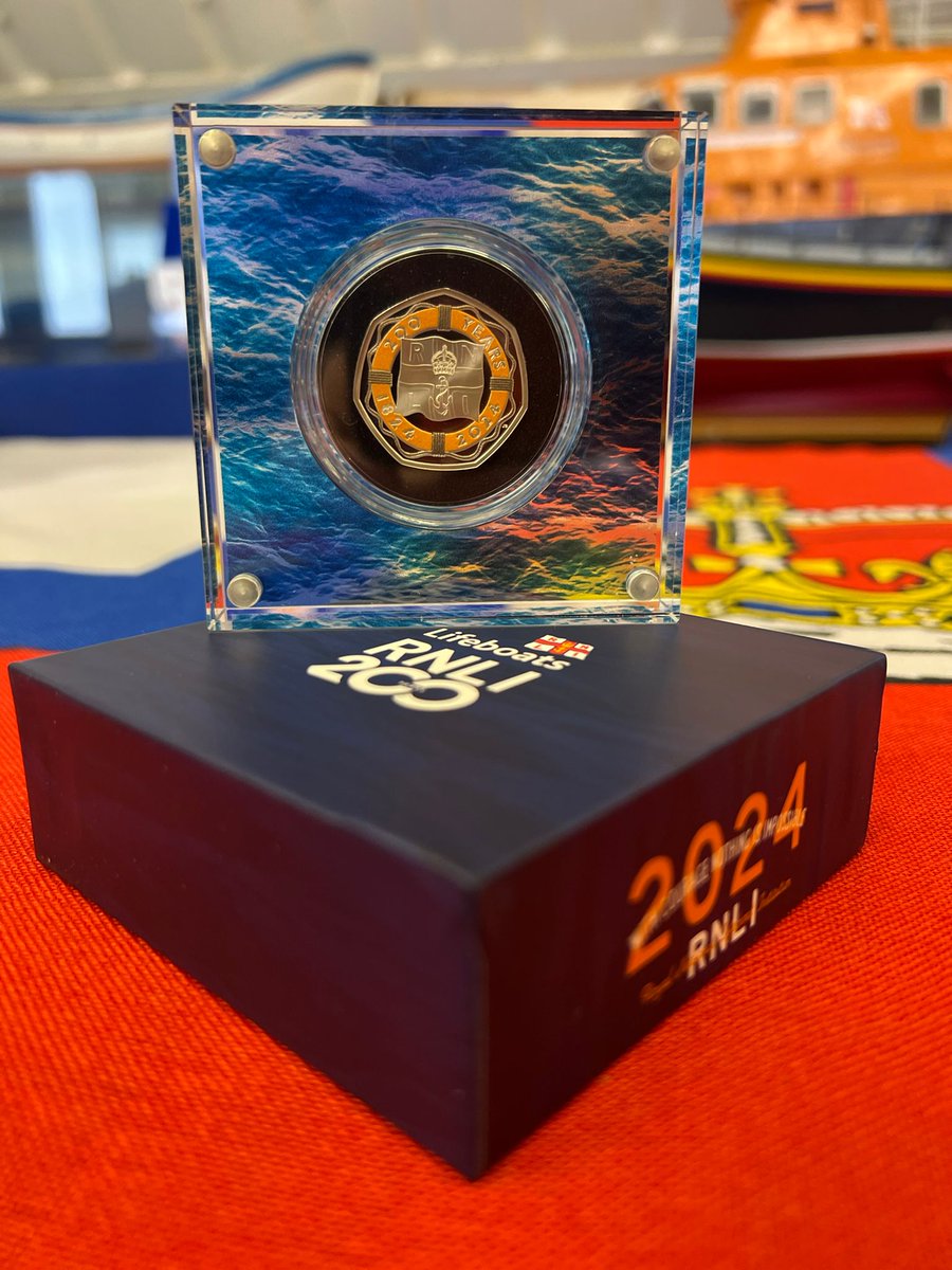 Well this was an unexpected gift to arrive this morning! Huge thank you to @RoyalMintUK for sending through this commemorative RNLI 50p coin to display at the station. We'll be keeping it pride of place next to past medals and other memorabilia from the stations past! #gifted