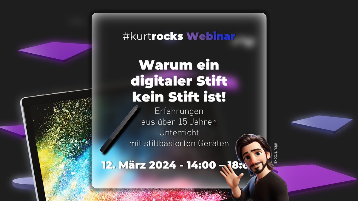 🩷-liche Einladung nochmal zu meinem "Stift-Webinar" am kommenden Dienstag, 12.03. von 14:00 bis 18:00 Uhr  Für alle, die sich intensiv mit digitalen Stifteingabe-Geräten auseinandersetzen möchten und wie diese im Unterricht eingesetzt werden können

events.teams.microsoft.com/event/b9216ee9…
#twlz