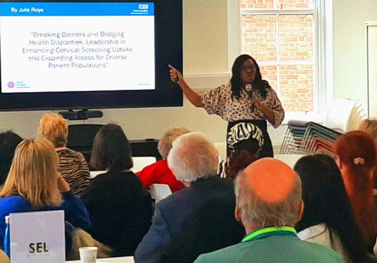 TCST_London's tweet photo. Inspiring words from @JulieRoye1 @NHS_ELFT on leading on reducing health inequalities in cervical screening, enhancing cervical screening uptake and expanding access for diverse patient populations #CancerCOP https://t.co/HVEJDD6rOu