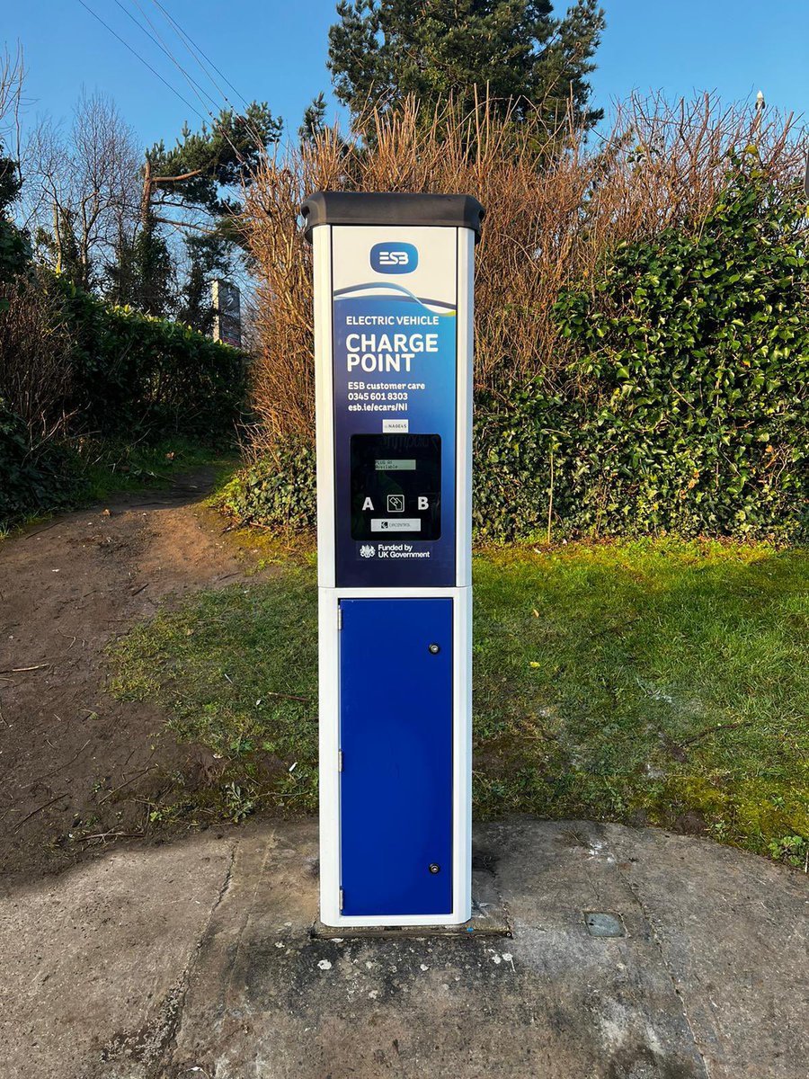 EV charging has returned to Bloomfield! Newly installed ESB 22kW. Pay to charge. 2 Ports. Type 2. 10 hours max - £8 overstay fee. RFID card or Ecar Connect app.