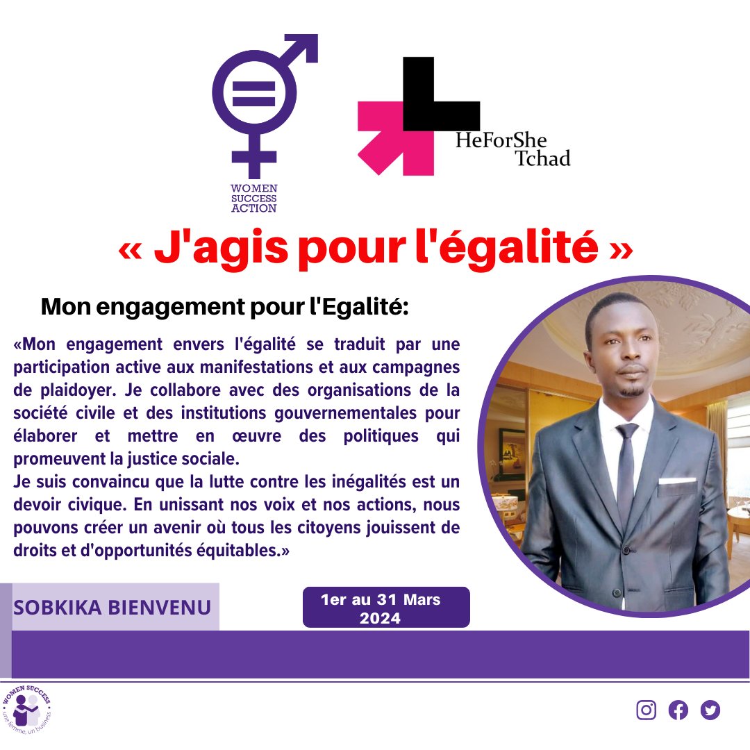 womensuccessorg's tweet photo. 📌 Campagne digitale : J'agis pour l'égalité.

Merci à tous pour vos messages d'engagement.

Partagez avec nous votre message d'engagement en faveur de l'égalité via wtsp au 00235 66119328

#restonsmobilisés #InvestInWomen #womenrights #womensuccess #equality #égalité https://t.co/dOE6UOiWCv