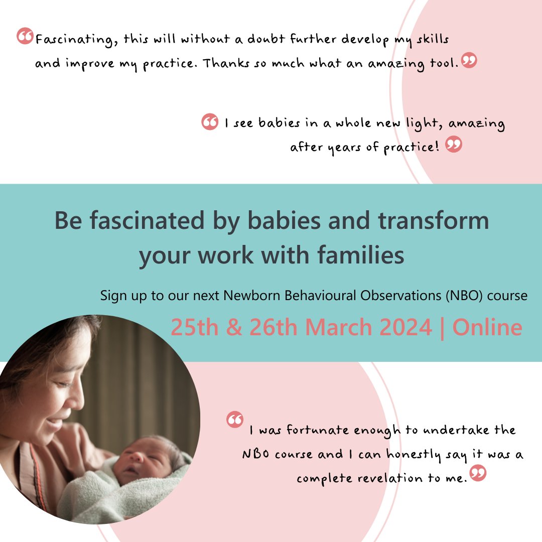 Come and be fascinated by babies on our Newborn Behavioural Observations training. We're looking to fill a few more spaces on our 25th26th March online course. If you've been planning to come on this training but haven't got round to it, this is your time! brazelton.co.uk/product/nbo-ce…